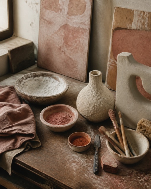 The materials library in Elena Andreou's studio