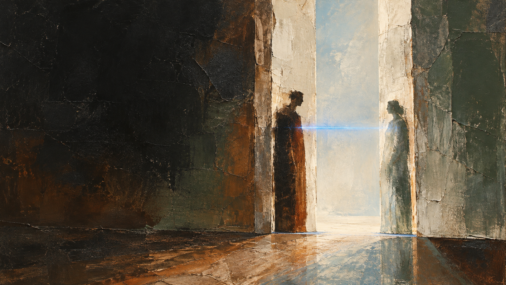 Abstract contemporary painting for Threshold — duo show at Thkio Ppalies, Nicosia